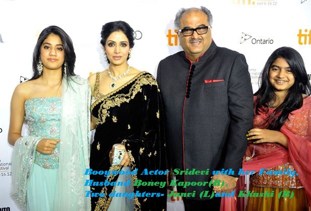 sridevi with her family