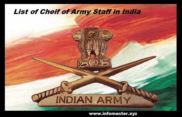 list of cheif of army staff