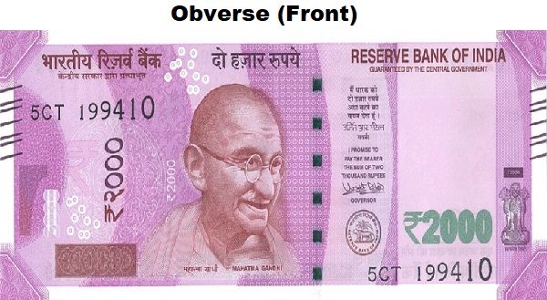 new note Rs. 2000- front