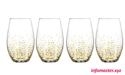 Lustre Gold Balloon Steamless Wine Glass Set