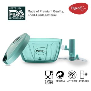 Pigeon by Stovekraft New Handy Mini Polypropylene Chopper with 3 Blades, Green