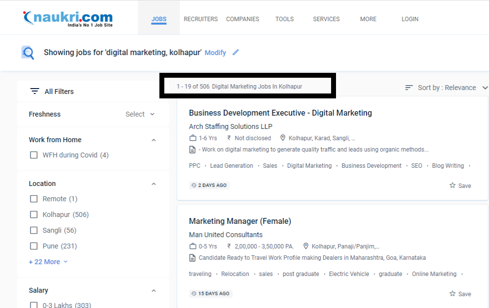 digital marketing jobs in kolhapur